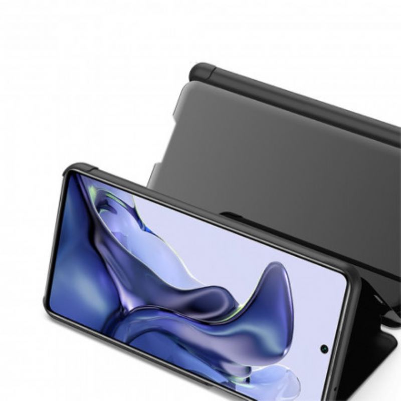 Capa De Celular Para Xiaomi 11T / 11T Pro Espelho E Couro Sintético