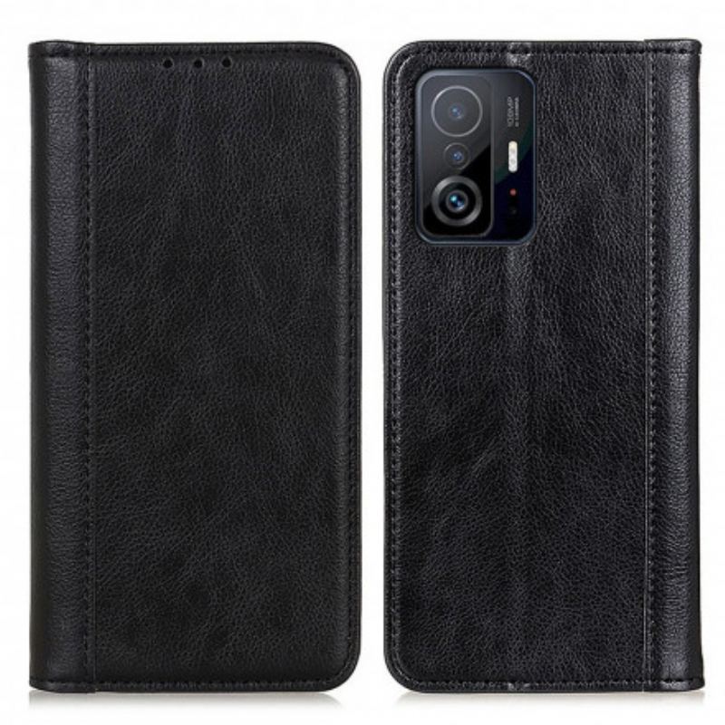 Capa De Celular Para Xiaomi 11T / 11T Pro Flip Couro Litchi Elegance Dividido