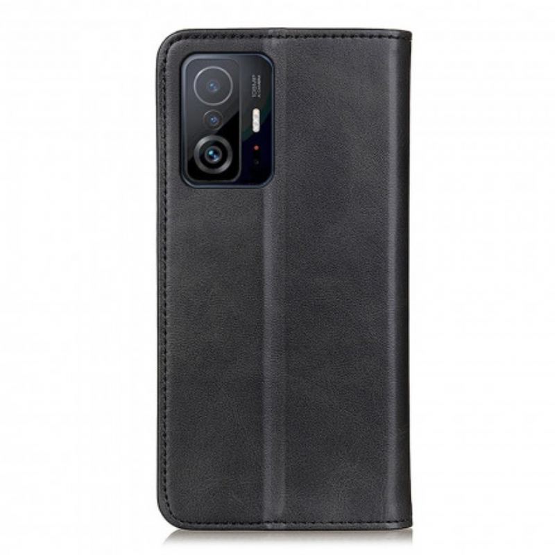 Capa De Celular Para Xiaomi 11T / 11T Pro Flip Couro Rachado Fosco