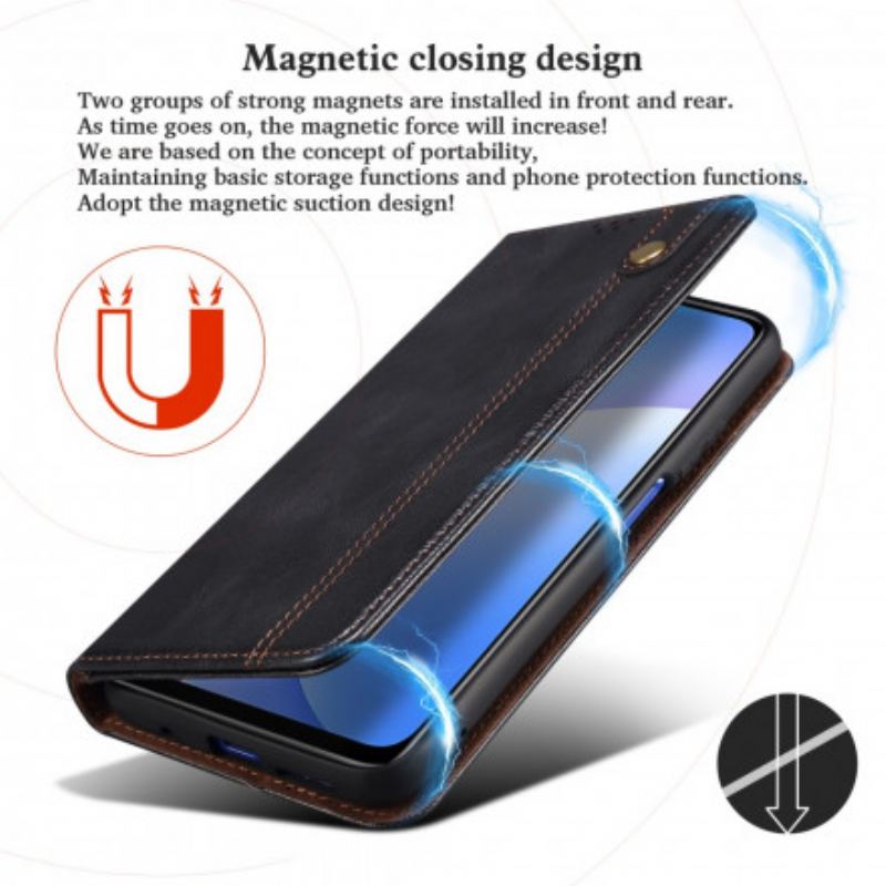 Capa De Celular Para Xiaomi 11T / 11T Pro Flip Couro Sintético Encerado