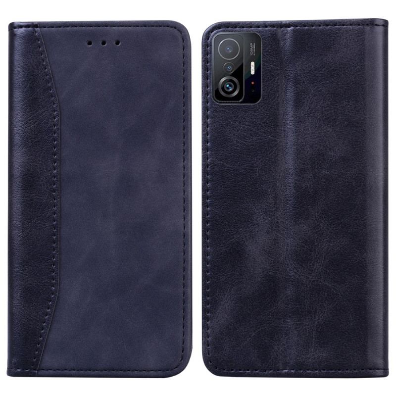 Capa De Celular Para Xiaomi 11T / 11T Pro Flip Efeito Couro Empresarial Bitextura