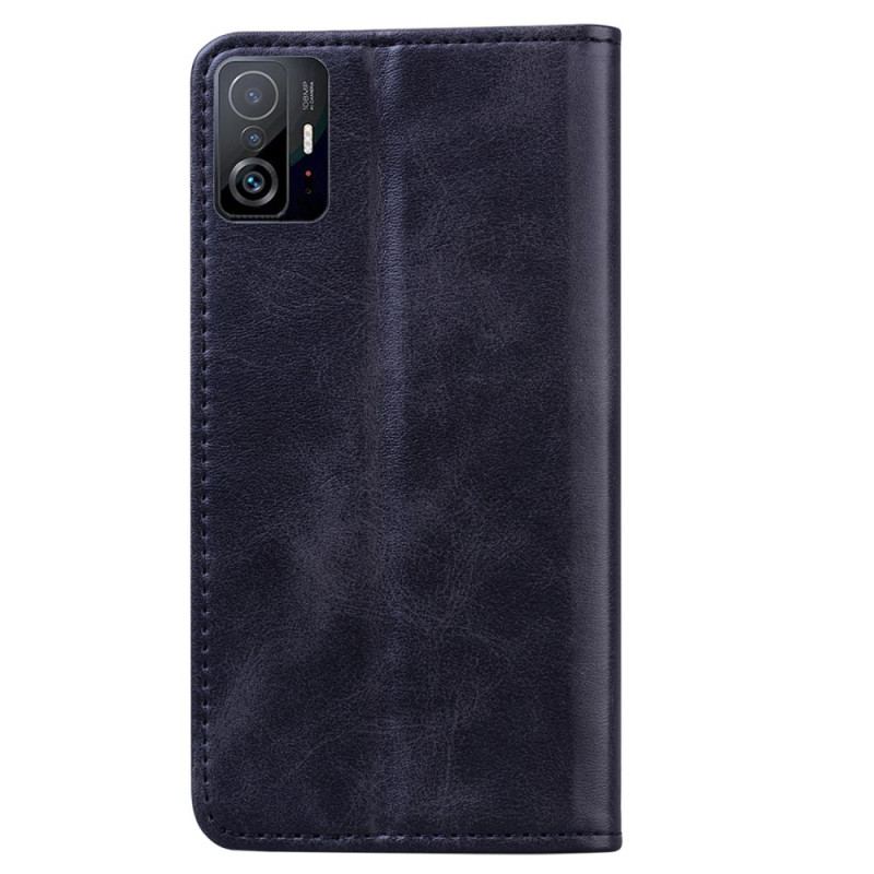 Capa De Celular Para Xiaomi 11T / 11T Pro Flip Efeito Couro Empresarial Bitextura