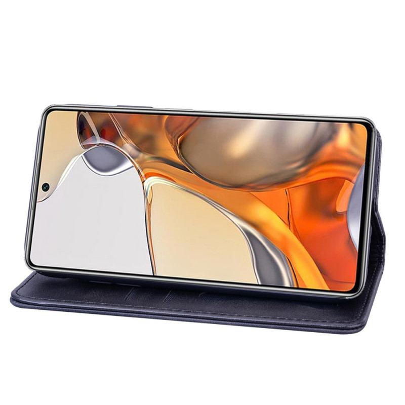 Capa De Celular Para Xiaomi 11T / 11T Pro Flip Efeito Couro Empresarial Bitextura