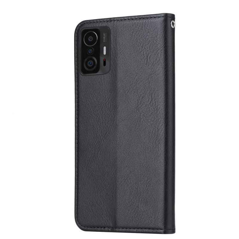 Capa De Celular Para Xiaomi 11T / 11T Pro Flip Titular De Cartão De Couro Sintético