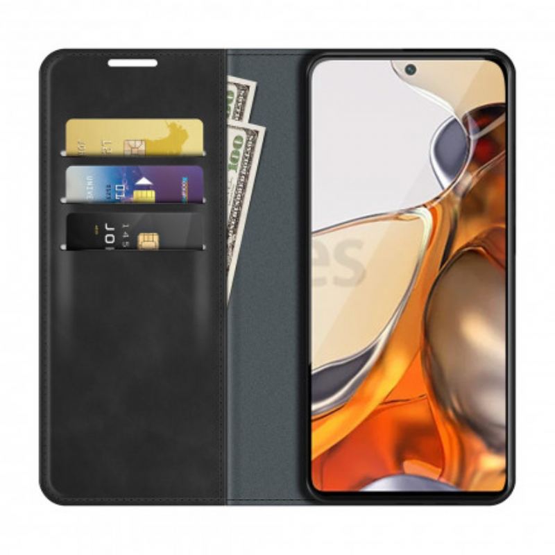 Capa De Celular Para Xiaomi 11T / 11T Pro Flip Toque De Pele