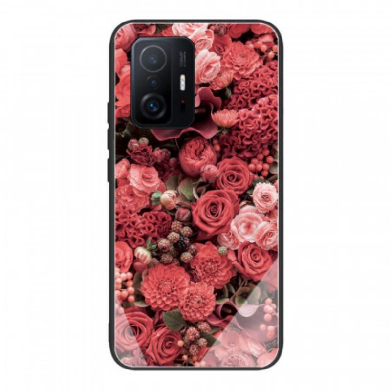 Capa De Celular Para Xiaomi 11T / 11T Pro Rose Flowers Vidro Temperado