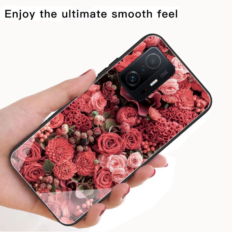 Capa De Celular Para Xiaomi 11T / 11T Pro Rose Flowers Vidro Temperado