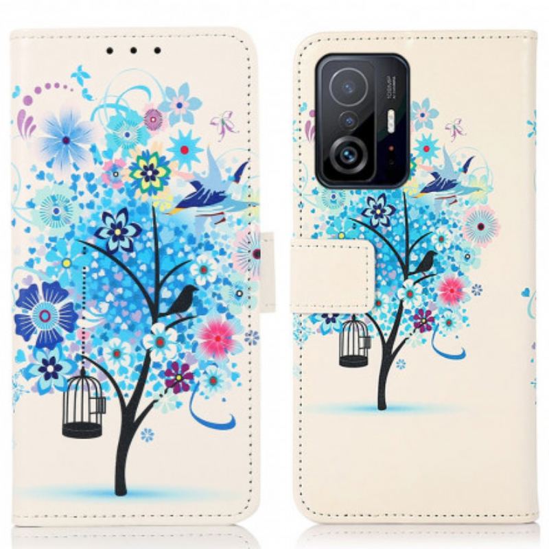 Capa De Couro Para Xiaomi 11T / 11T Pro Árvore Florida