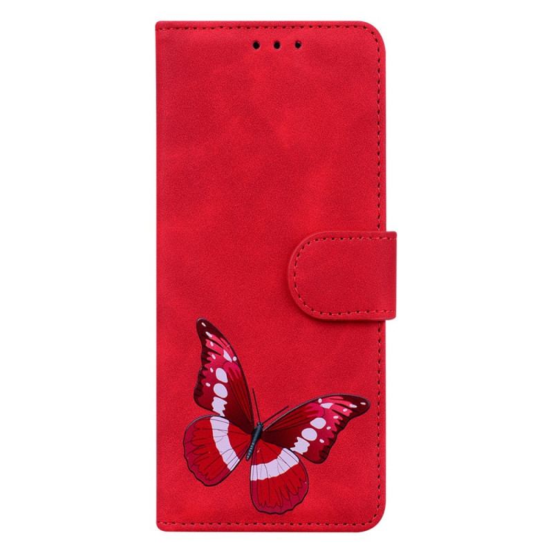 Capa De Couro Para Xiaomi 11T / 11T Pro Borboleta Com Toque De Pele