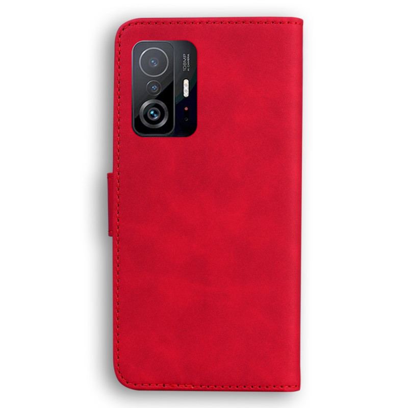 Capa De Couro Para Xiaomi 11T / 11T Pro Borboleta Com Toque De Pele