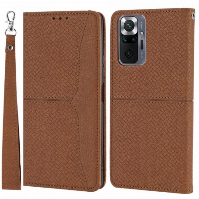 Capa De Couro Para Xiaomi 11T / 11T Pro De Cordão Estilo De Couro Trançado Com Tiras