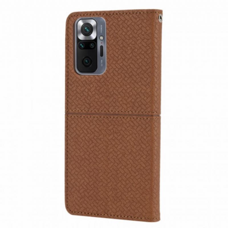 Capa De Couro Para Xiaomi 11T / 11T Pro De Cordão Estilo De Couro Trançado Com Tiras