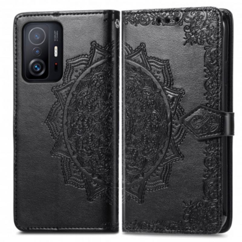 Capa De Couro Para Xiaomi 11T / 11T Pro Mandala Idade Média