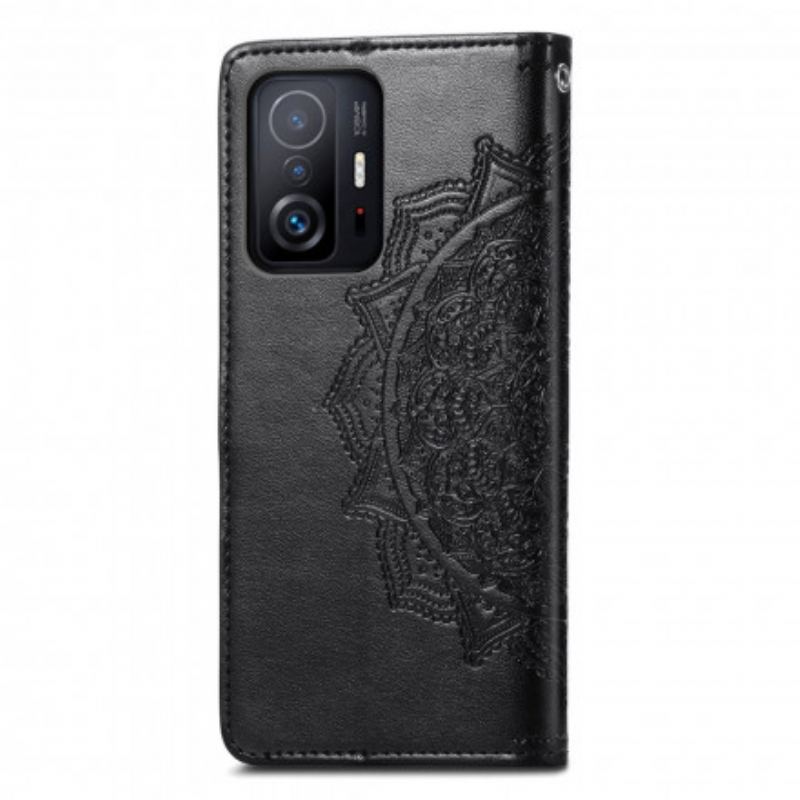 Capa De Couro Para Xiaomi 11T / 11T Pro Mandala Idade Média