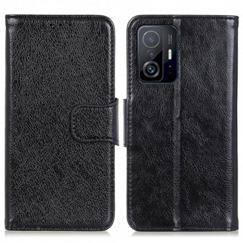 Capa De Couro Para Xiaomi 11T / 11T Pro Couro Napa Rachado