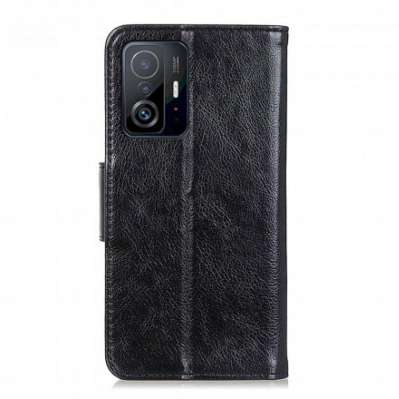 Capa De Couro Para Xiaomi 11T / 11T Pro Couro Napa Rachado