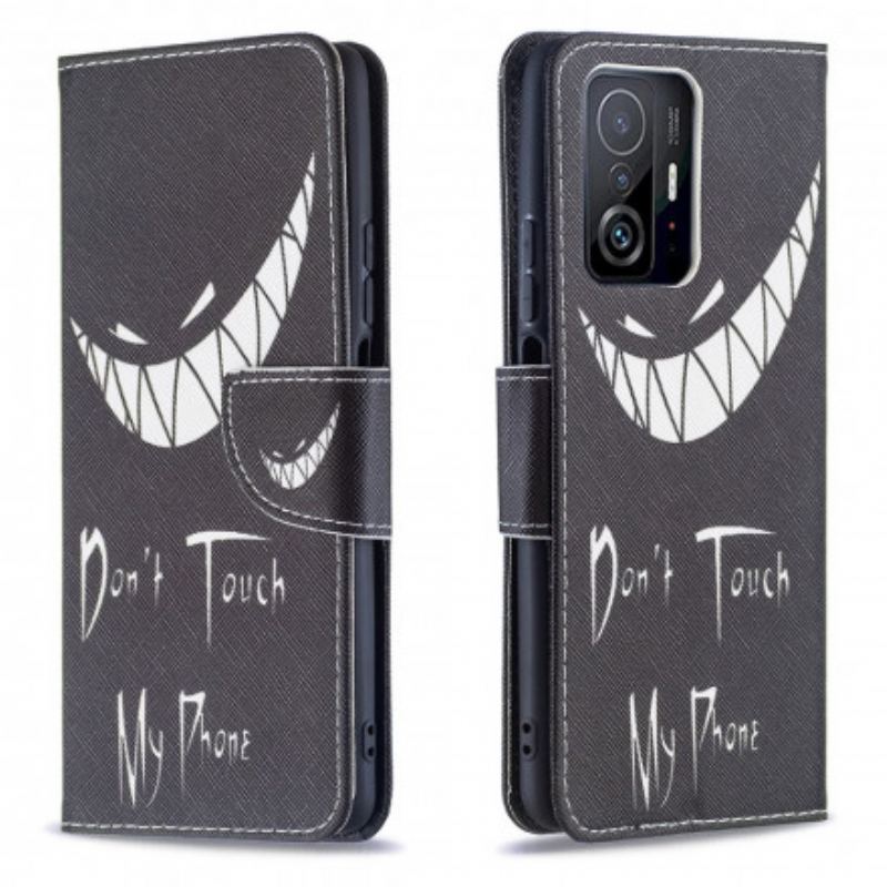 Capa De Couro Para Xiaomi 11T / 11T Pro Telefone Do Diabo