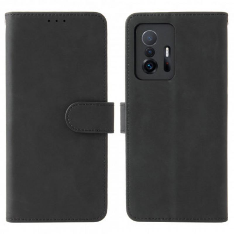 Capa De Couro Para Xiaomi 11T / 11T Pro Toque De Pele