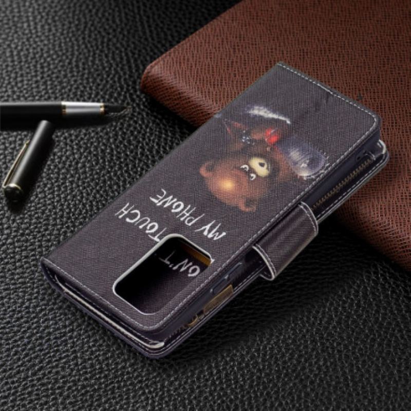 Capa De Couro Para Xiaomi 11T / 11T Pro Urso De Bolso Com Zíper