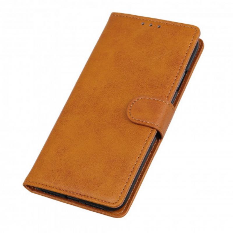 Capa Em Pele Para Xiaomi 11T / 11T Pro Efeito De Couro Fosco Retrô