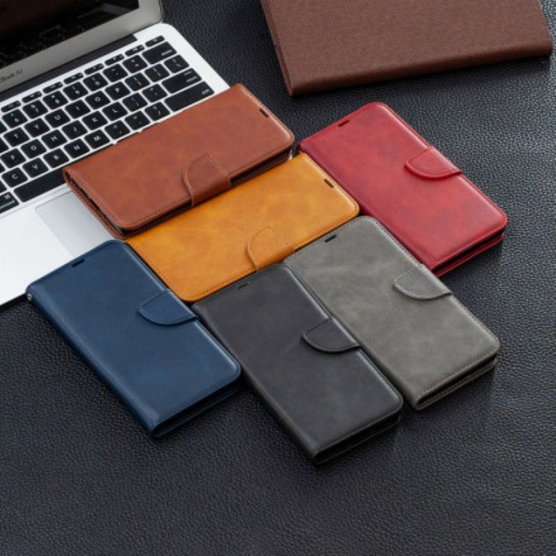 Capa Em Pele Para Xiaomi 11T / 11T Pro Flip Retalho Liso Oblíquo