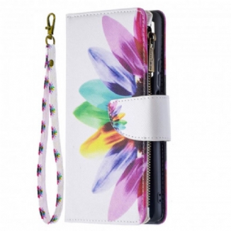 Capa Flip Para Xiaomi 11T / 11T Pro Bolso Com Zíper Flor