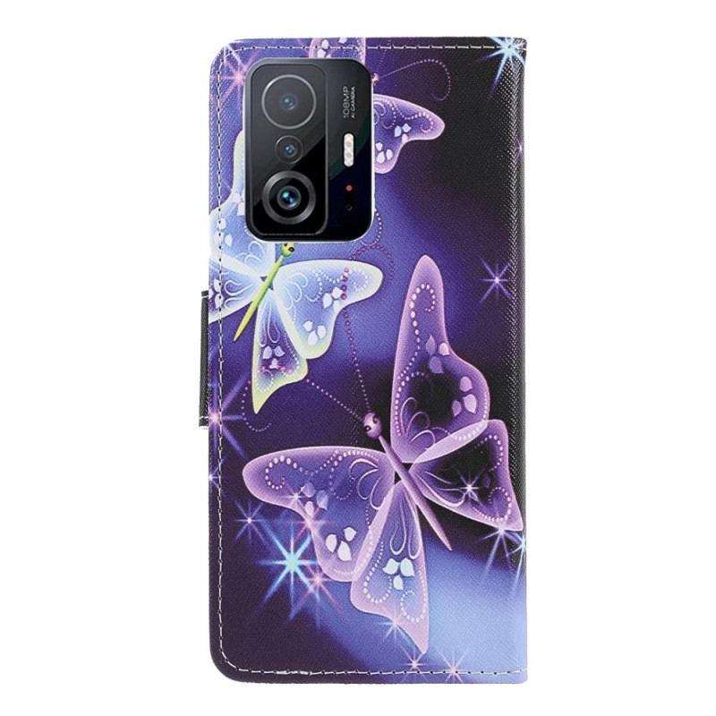 Capa Flip Para Xiaomi 11T / 11T Pro Borboletas Modernas