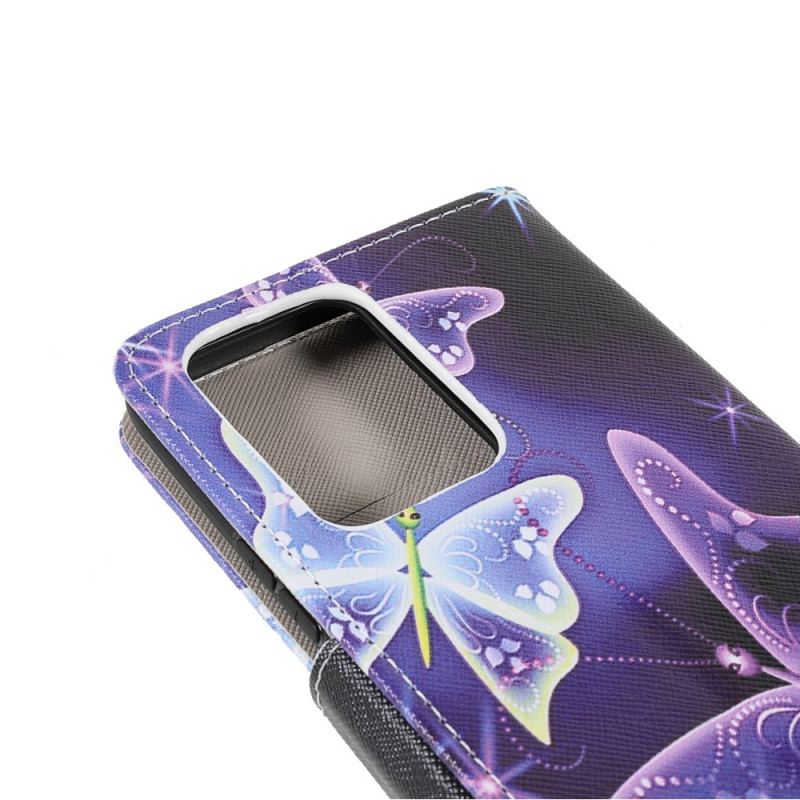 Capa Flip Para Xiaomi 11T / 11T Pro Borboletas Modernas