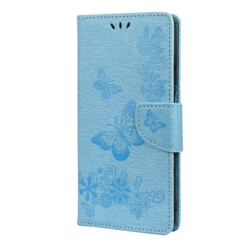 Capa Flip Para Xiaomi 11T / 11T Pro De Cordão Borboletas Esplêndidas