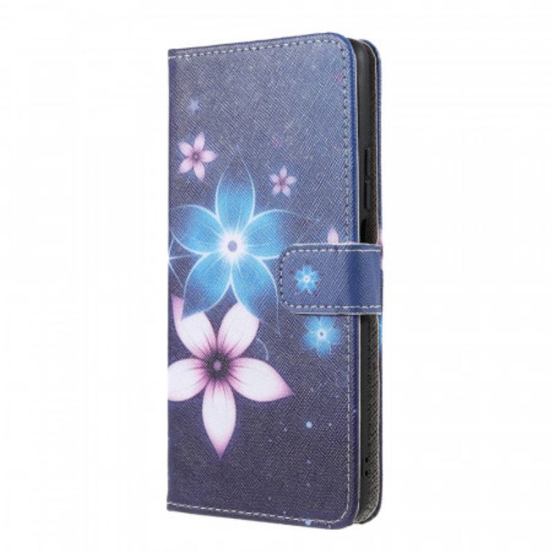 Capa Flip Para Xiaomi 11T / 11T Pro De Cordão Flores De Cinta Lunar