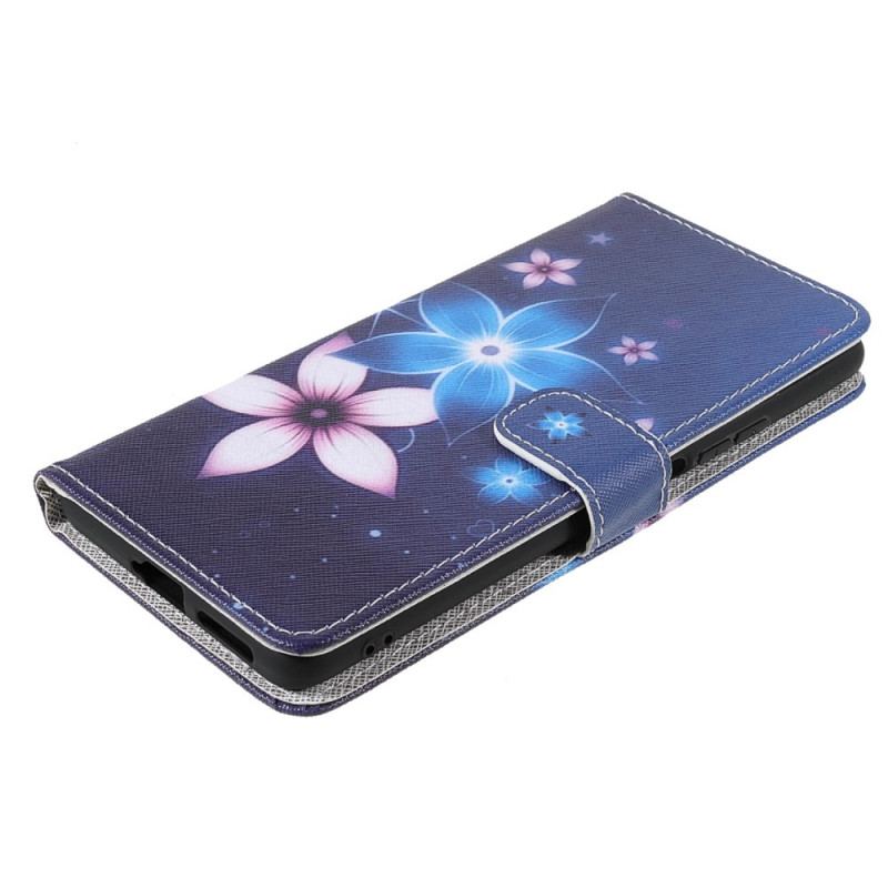 Capa Flip Para Xiaomi 11T / 11T Pro De Cordão Flores De Cinta Lunar