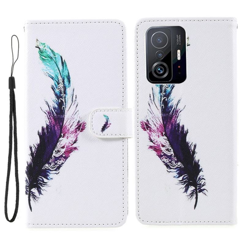 Capa Flip Para Xiaomi 11T / 11T Pro De Cordão Pena Com Cordão