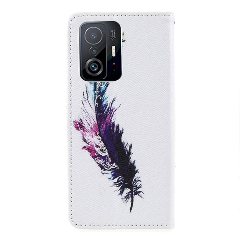 Capa Flip Para Xiaomi 11T / 11T Pro De Cordão Pena Com Cordão