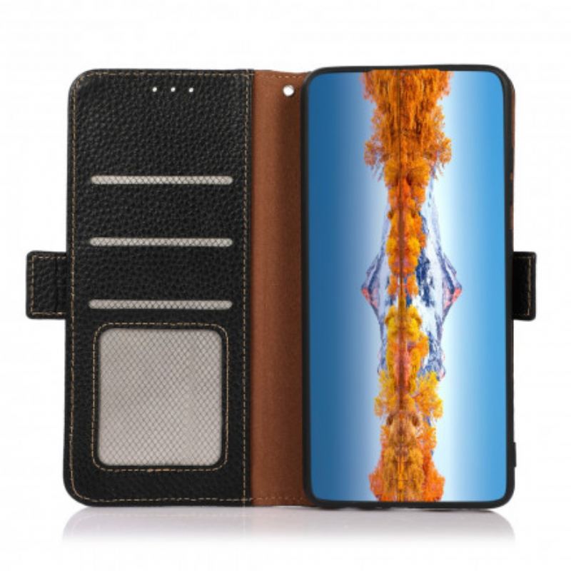 Capa Flip Para Xiaomi 11T / 11T Pro Couro De Lichia Khazneh Rfid