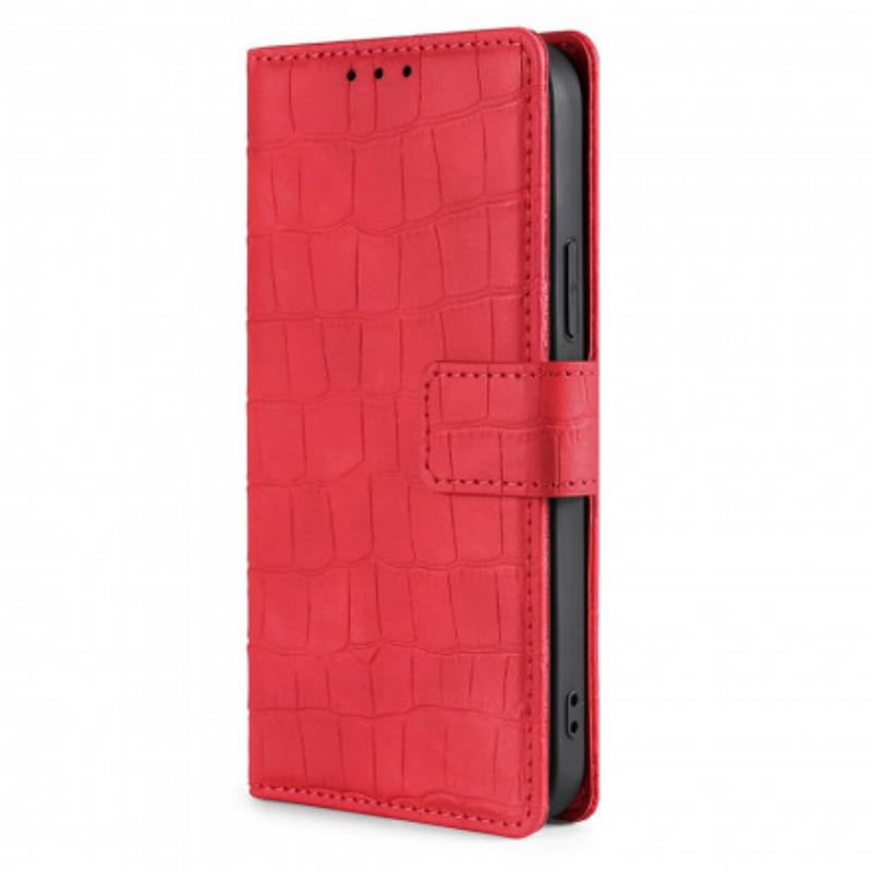 Capa Flip Para Xiaomi 11T / 11T Pro Crocodilo Com Toque De Pele