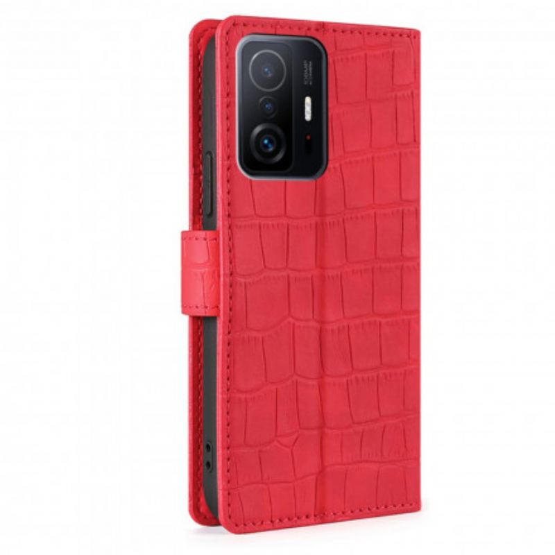 Capa Flip Para Xiaomi 11T / 11T Pro Crocodilo Com Toque De Pele