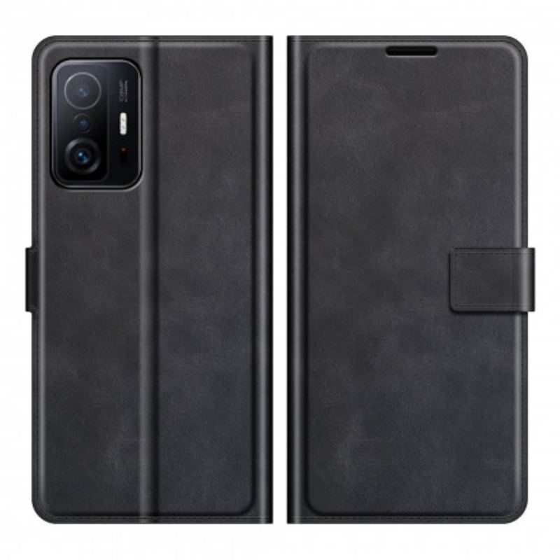 Capa Flip Para Xiaomi 11T / 11T Pro Efeito De Couro Extremo Fino