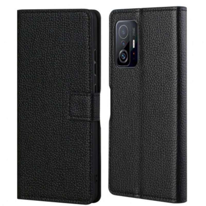 Capa Flip Para Xiaomi 11T / 11T Pro Efeito De Couro Granulado De Lichia