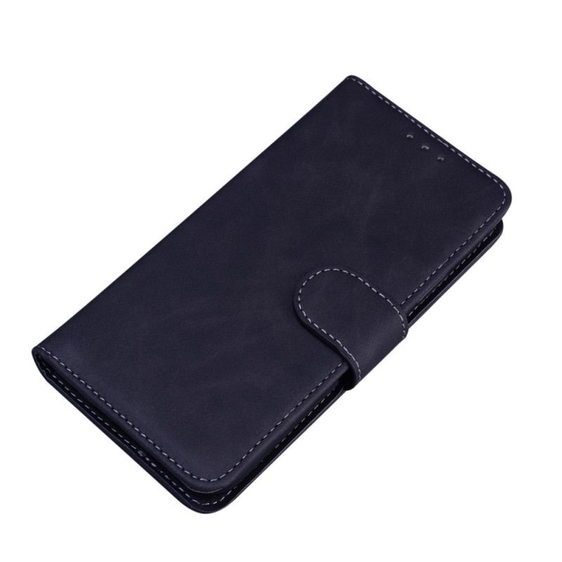 Capa Flip Para Xiaomi 11T / 11T Pro Efeito Couro Monocromático