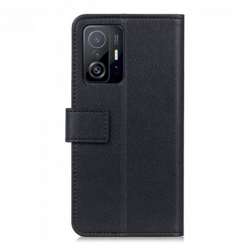 Capa Flip Para Xiaomi 11T / 11T Pro Efeito Couro Simples