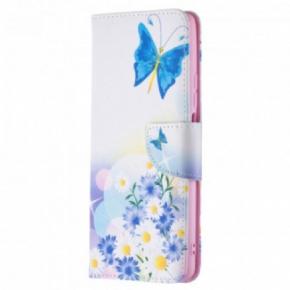 Capa Folio Para Xiaomi 11T / 11T Pro Borboletas E Flores Pintadas