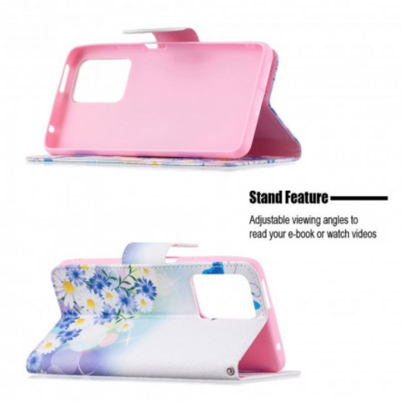 Capa Folio Para Xiaomi 11T / 11T Pro Borboletas E Flores Pintadas