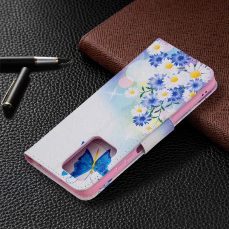 Capa Folio Para Xiaomi 11T / 11T Pro Borboletas E Flores Pintadas