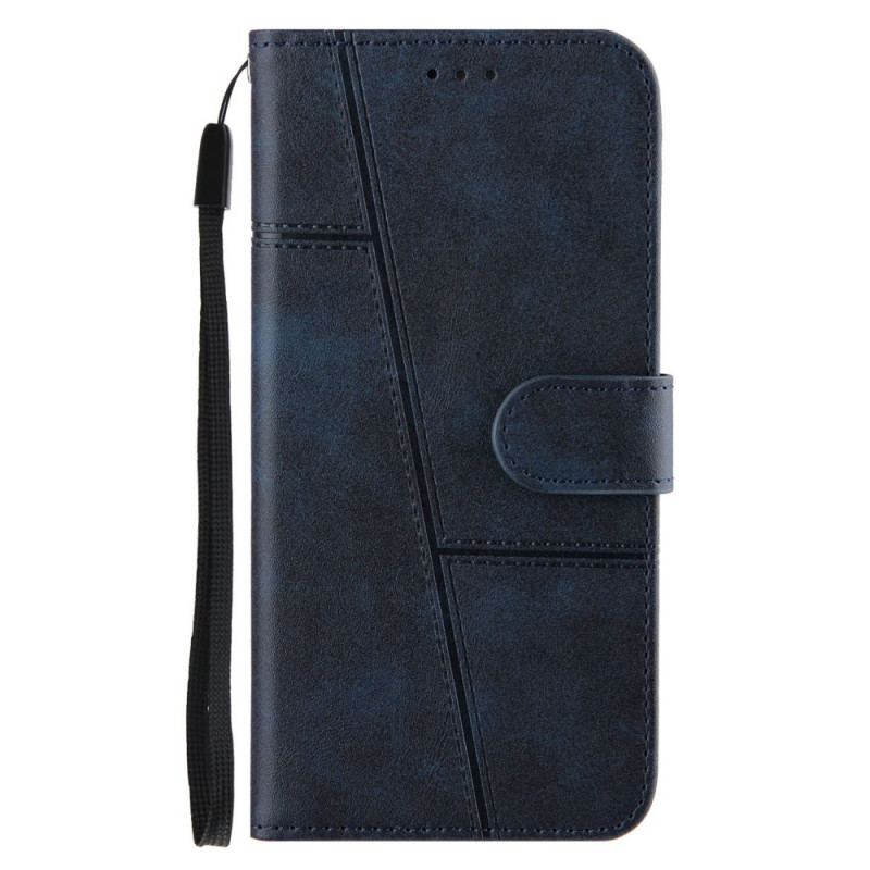 Capa Folio Para Xiaomi 11T / 11T Pro De Cordão Strappy Geo Leather Effect