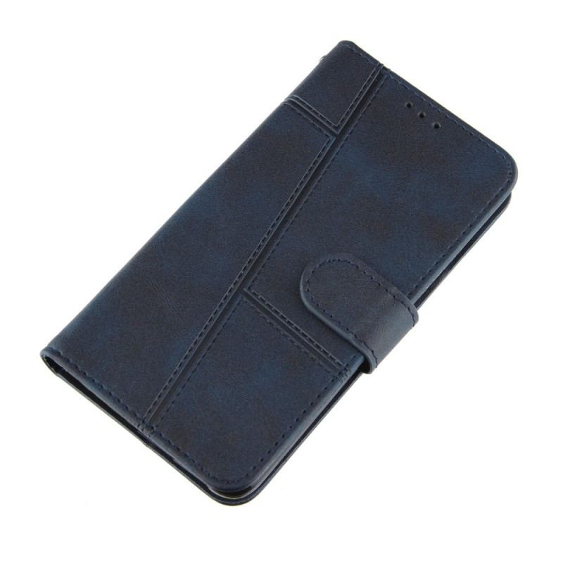 Capa Folio Para Xiaomi 11T / 11T Pro De Cordão Strappy Geo Leather Effect