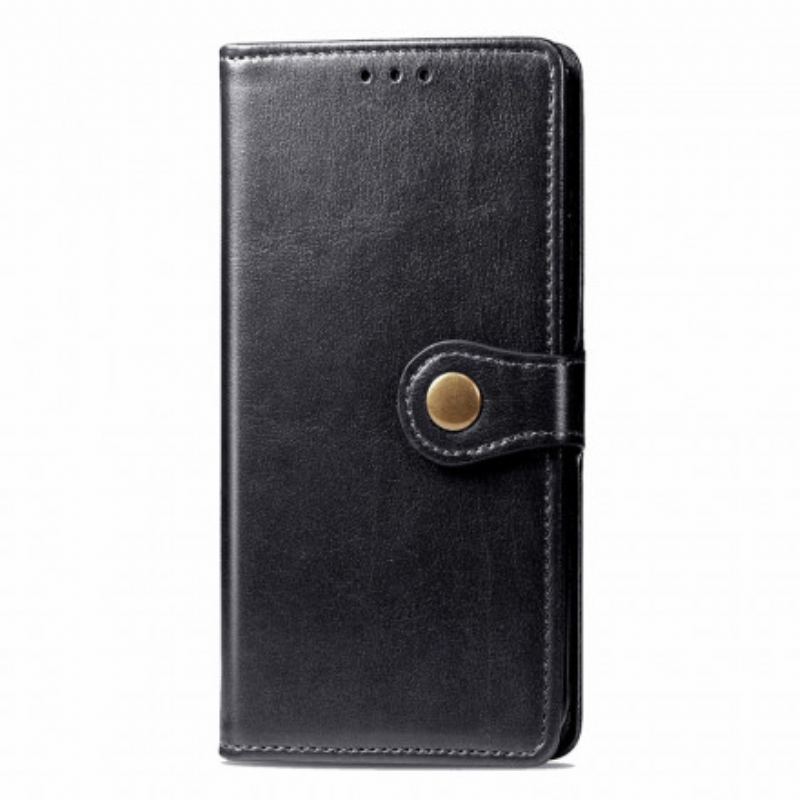 Capa Folio Para Xiaomi 11T / 11T Pro Couro Falso E Fecho Vintage