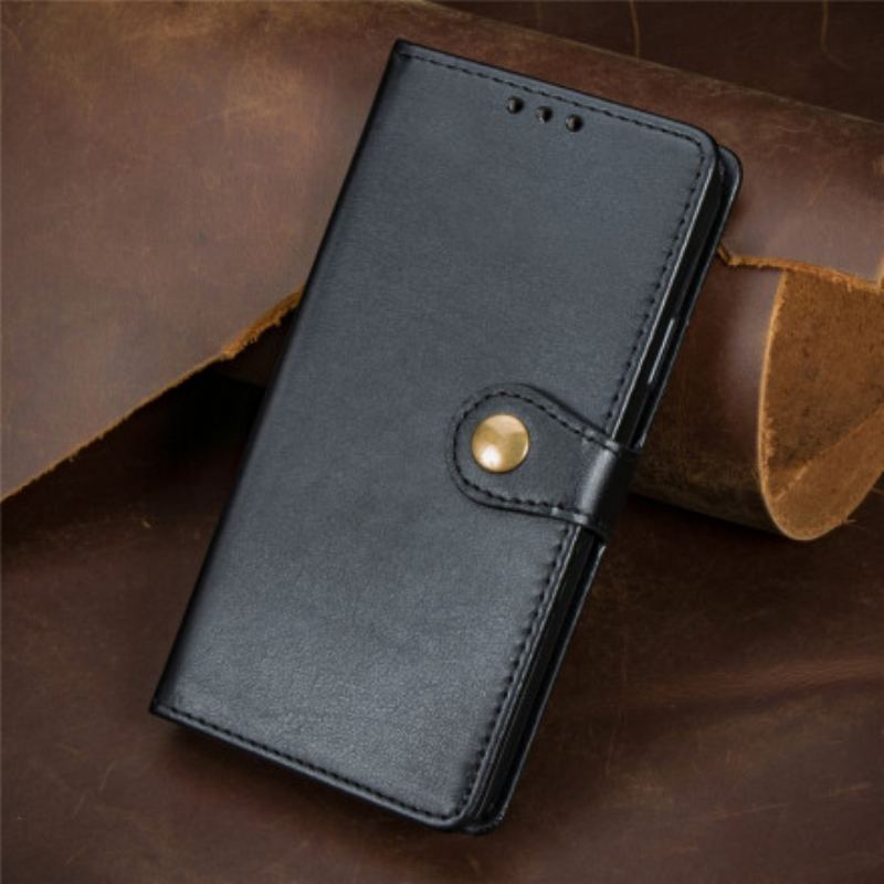 Capa Folio Para Xiaomi 11T / 11T Pro Couro Falso E Fecho Vintage