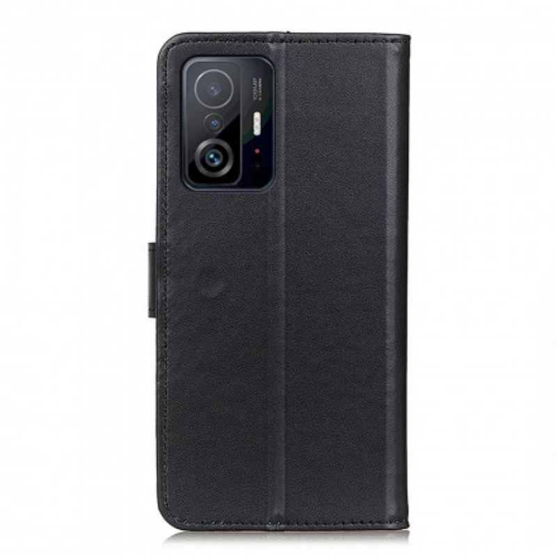 Capa Folio Para Xiaomi 11T / 11T Pro Couro Sintético Liso