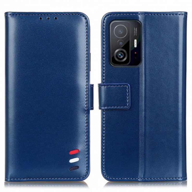 Capa Folio Para Xiaomi 11T / 11T Pro Efeito Couro Tricolor