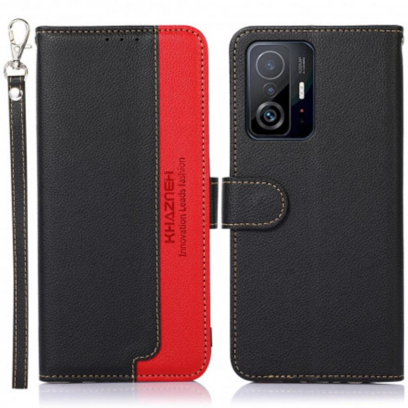 Capa Folio Para Xiaomi 11T / 11T Pro Estilo Lichia Rfid Khazneh